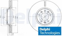 2X Bremsscheibe Delphi BG4083C 2 Bremsscheiben Vorderachse Vorne