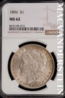 1896 Morgan Dollar-NGC MS 62 Brilliant Uncirculated #SLM524