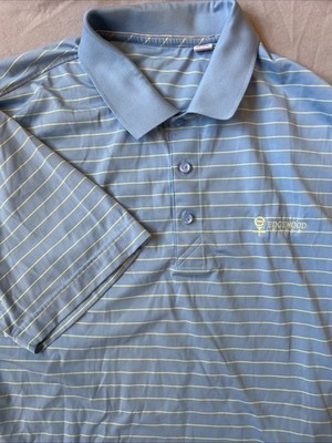 Edgewood Tahoe Cutter And Buck Golf Polo Men s club Blue And Yellow Striped