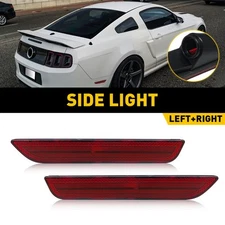 For 2010-2014 Ford Mustang Rear Bumper Side Marker Lights Reflectors Red Lens EC