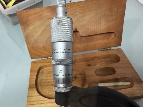 Scherr-Tumico Mikrometer Präzisionsmesswerkzeug Instrument mit Holzkoffer - Bild 4 von 12