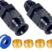 6AN Male Flare to 3/8" Fuel Hardline Tube Fitting Adapter 6AN to 3/8 2pcs