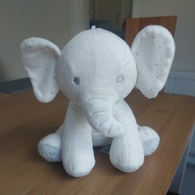 M&S weißer Elefant weiches Plüschtier Jahrgang 2022 9 Zoll Marks and Spencer 21408670
