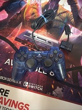 Sony PlayStation 2 PS2 Ocean Blue Clear Contr...