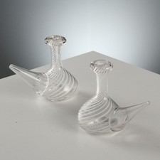 Oliera e Acetiera Antiche Vetro Soffiato Artistico di Murano XX Secolo Originali