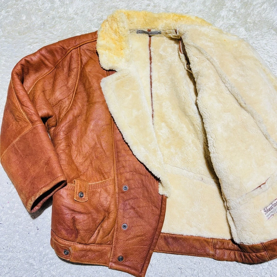 Shearling Real Mouton Vintage Boa Jacket Leather Used Soft Outerwear from Japan - Image 2 of 4