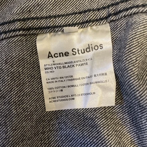 Acne Studios WHO Vintage Black Denim Jacket Trucker Size L | US40 IT50 MSRP $420 image 4