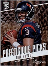 2014 Prestige Prestigious Picks #PP22 Tom Savage RC Rookie Card. rookie card picture