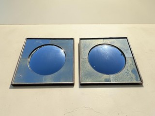 Superb pair of foxed convex wall mirrors very eclectic art pieces