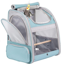 Bird Backpack Carrier with Stand Perch, Bird Travel Backpack for Hiking, Airline