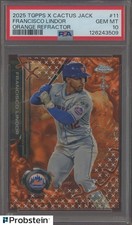 2025 Topps X Cactus Jack Orange Refractor #11 Francisco Lindor Mets 7/25 PSA 10