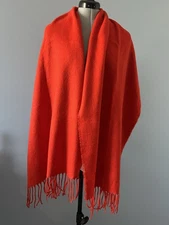 H&M Red Fringe Scarf 100% Acrylic Soft Cozy Winter Wrap NWOT