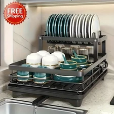 Dish Drying Rack Kitchen Stainless Steel Organizer Dish Bowl Drainer StorageRack