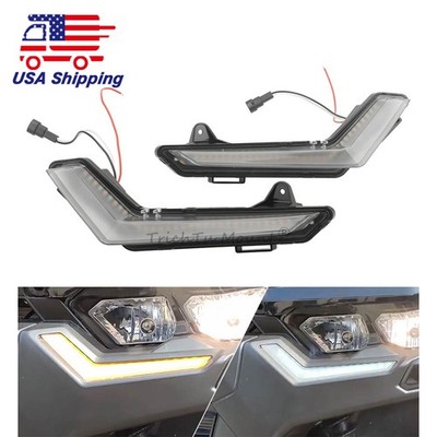 Front LED Accent Light Turn Signal Lights For Can-Am Defender Commander 2020-25