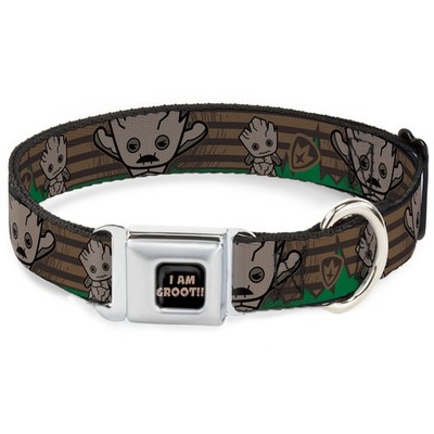 MARVEL UNIVERSE  Dog Collar MCER-I AM GROOT!! Black/Brown Kawaii Groot 2-Poses/G