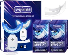 MySmile Non-Sensitive 20Pcs Teeth Whitening Strips Kit w/LED Light Tray  Non-Sl