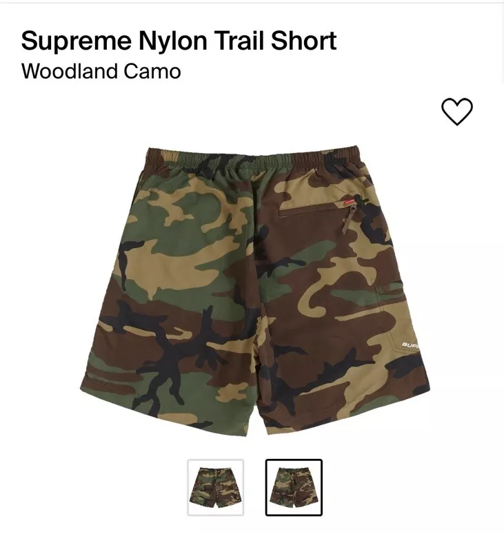 Short Supreme Nylon Trail camouflage bois taille XL boîte logo bogo SS19 ? authentique