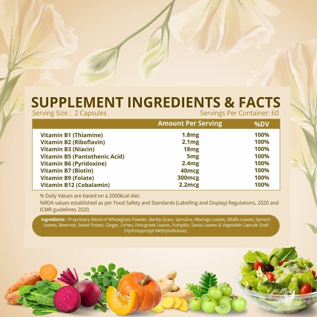 Himalayan Organics Plant Based Vitamin B Complex Energy & Immunity 120