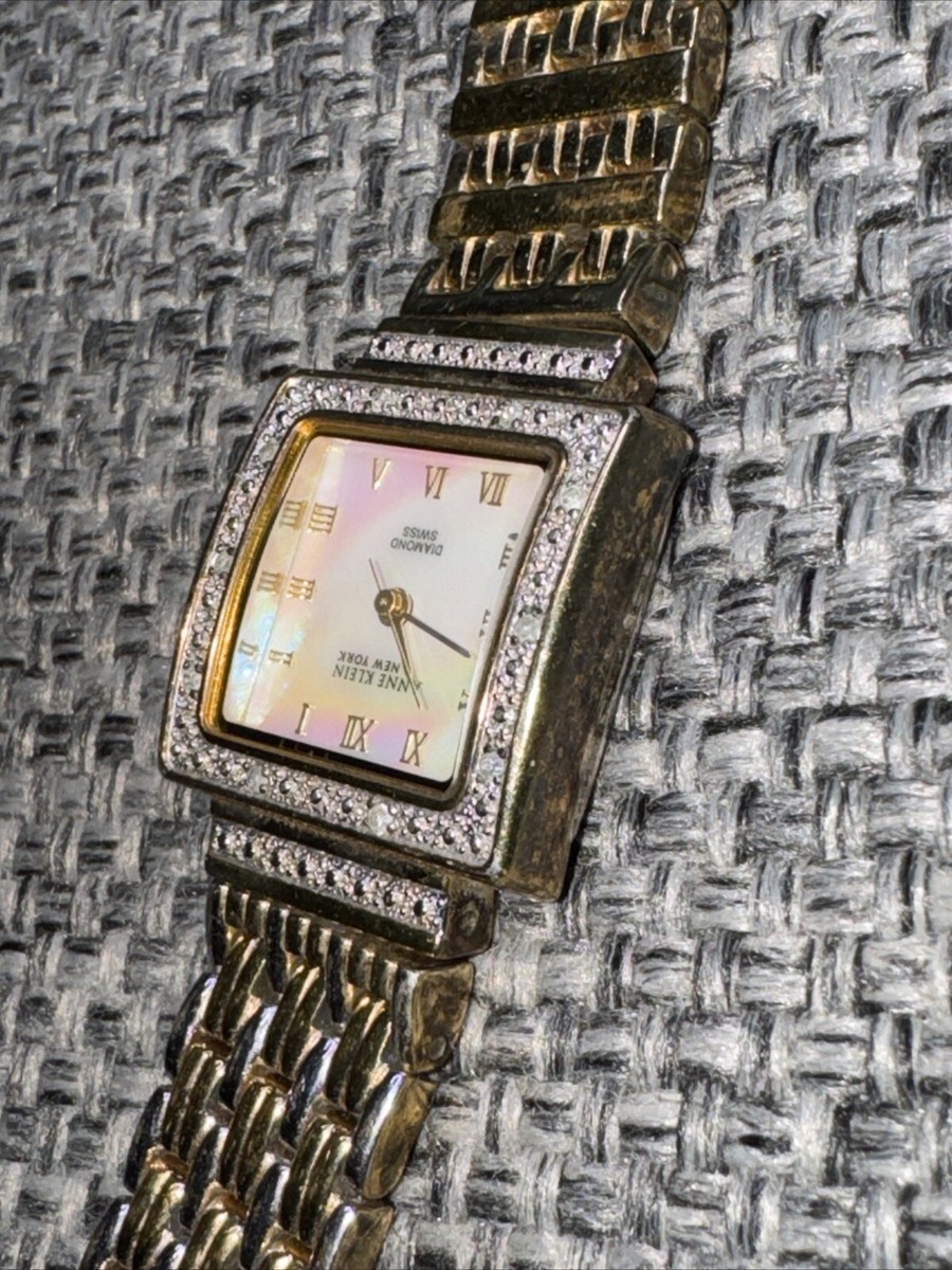 Vintage Anne Klein Watch New York Diamond Swiss 12/1555