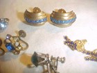 Vintage Shades of Blue Rhinestone Earrings Screw Back and Posts 7 Pair Rare — photo 2