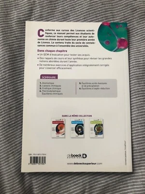 Livre de l’édition deboeck Les Fondamentaux Chimie L1 - Photo 1/2