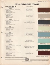 1953 Chevrolet Car Truck Bel Air Impala Paint Chips Dupont 1953 Chevrolet Car Truck Bel Air Impala Paint Chips Dupont