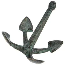 Nautical Anchor Home Decor Antique-Verdigris Green Rustic Beach Cast Iron Metal