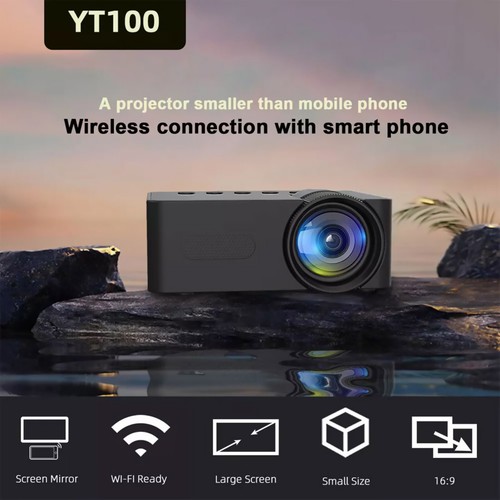 1set 1080P HD Mini Portable Projector AUX/USB/Type-C Multi-devices Compatibility - Picture 8 of 12