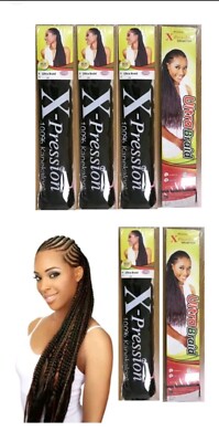 xpression braiding hair 100% Kanekalon, 10 packs,  color 1