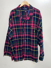 Polo Ralph Lauren Pajama Shirt Flannel Plaid Checks Button Front Pocket XL P836