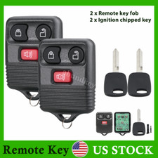 2 For 1998 1999 2000 2001 2002 2003 Ford F150 Remote Fob Ignition Chipped Key