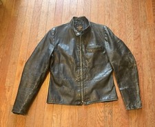 1950s Vintage Harley Davidson Leather Cafe Racer Jacket Talon Zips