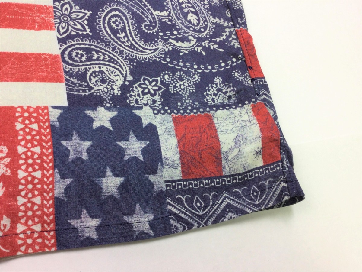 Polo Ralph Lauren Men U.S Flag Paisley Graphic Patchwork Bandana