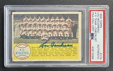1958 Topps #174 Lou Boudreau A's Team Signed PSA/DNA Authentic Autograph HOF