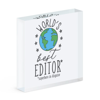 World's Best Editor Acryl Foto Block Rahmen Lustiger Witz Favorit Writer