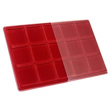  P15 Red Coin Tray for Coins, Medals + Cover -  15 Compartments Size 55x55mm 