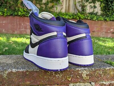 DS NIKE AIR JORDAN I 1 RETRO OG HIGH COURT PURPLE sz 4Y GS DS NIKE AIR JORDAN I 1 RETRO OG HIGH COURT PURPLE sz 4Y GS