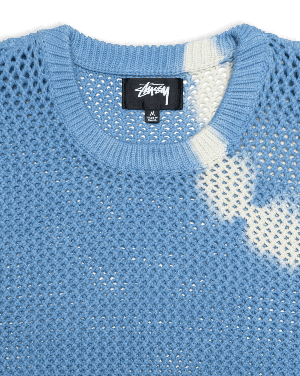 Stussy Pig. PIGMENT Dyed Loose Gauge Sweater Blue Large L New