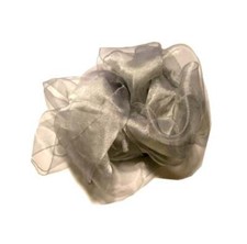 STOLA ARGENTO GRIGIO CERIMONIA STOLE ORGANZA SCIARPA GRIGIA FUSCIACCA LEGGERA