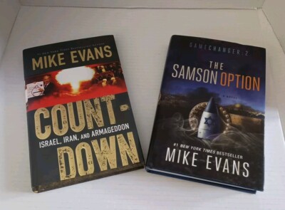 Mike Evans Signed Hardback Novels,''Count-down,''The Samson Option''