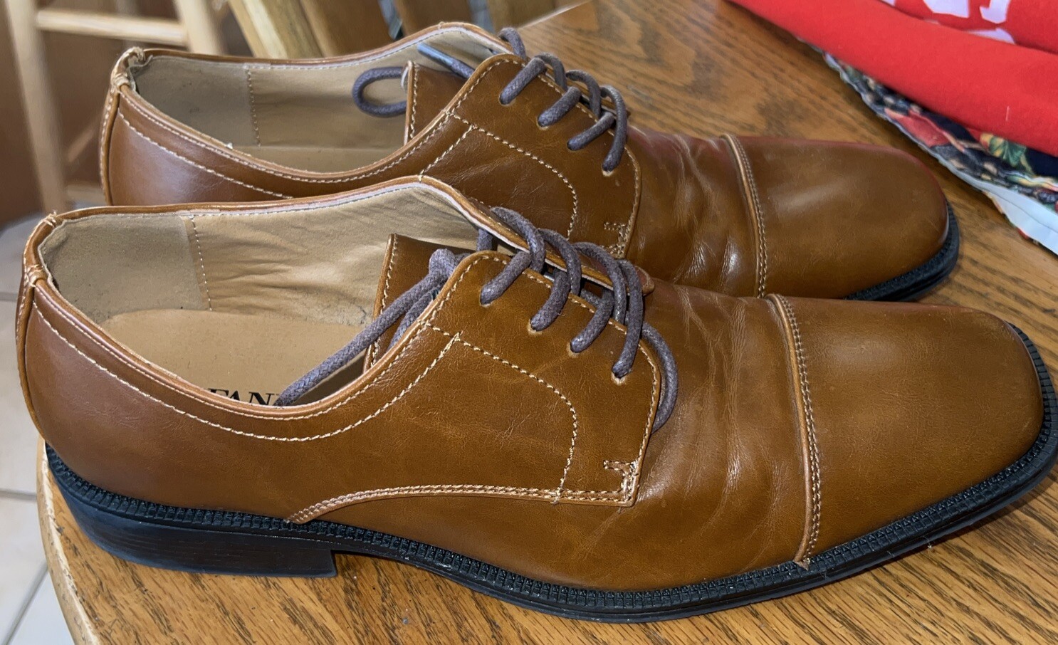 SAOLA Scarpe Oxford eleganti stringate Alfani uomo Adam marrone taglia 9 5M stile ADAM tan