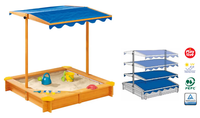 Playtive Sandkasten Mit Dach Uv Schutz Holz Plane Sandkiste Sandbox Neu