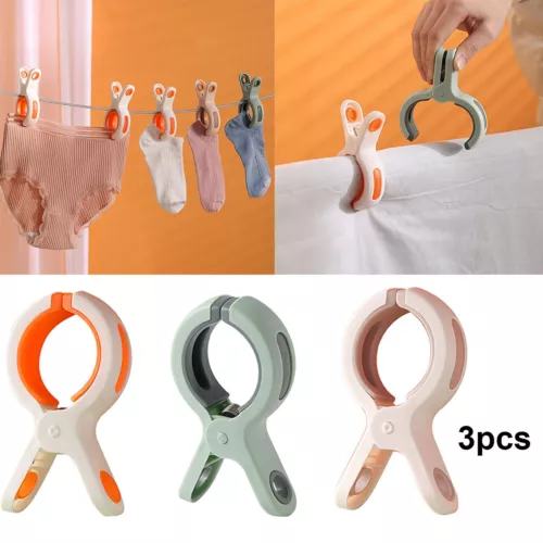 Sunbed Extra Large Pegs x3 NEW Beach Towel Laundry Colourful Clamps Clips