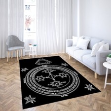 Magical Sigil Circle of King Solomon Rug, Green Witch Goetia