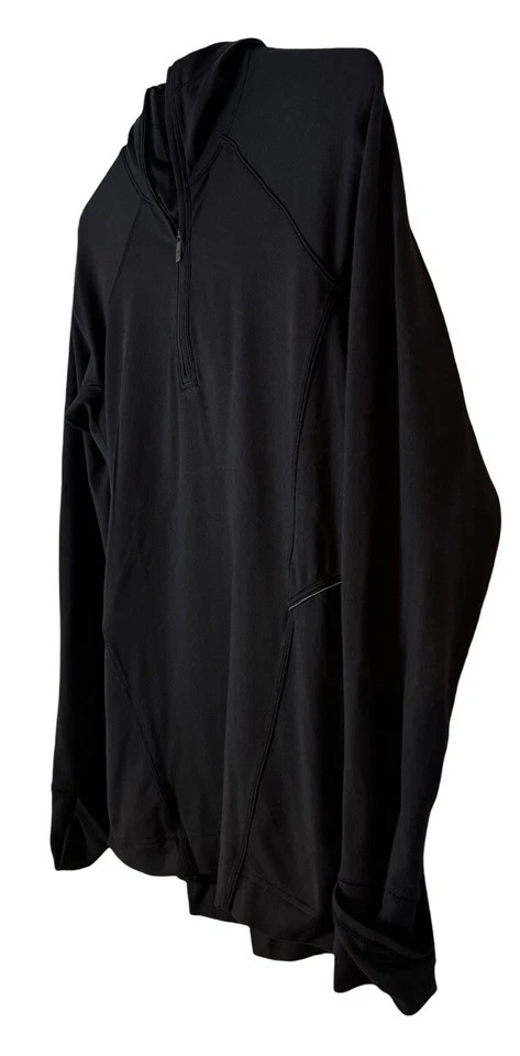 Lululemon Warm Stabilizer 1/2 Zip Hoodie Women's Sz 4 (LW3CLJS) Black Thumbholes - Image 3 of 4