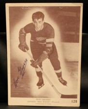 Don Grosso 1939-46 Detroit Red Wings Chicago Blackhawks Signed OPC Rookie Card