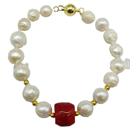 Bracciale Bracciale In Perle D'acqua Dolce Rosa Naturali 7-8mm – Giro 7,5 Pollici, Chiusura A Sfera