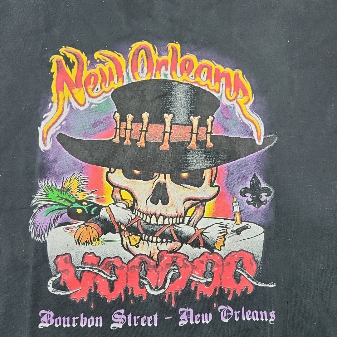Voodoo Bourbon Street New Orleans Nike Dri-fit Men XL Black Skull