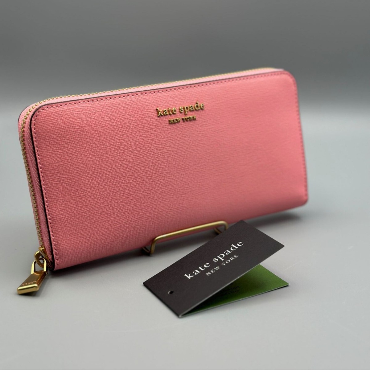 Kate Spade Morgan Salmon Pink Saffiano Continental Zip Around