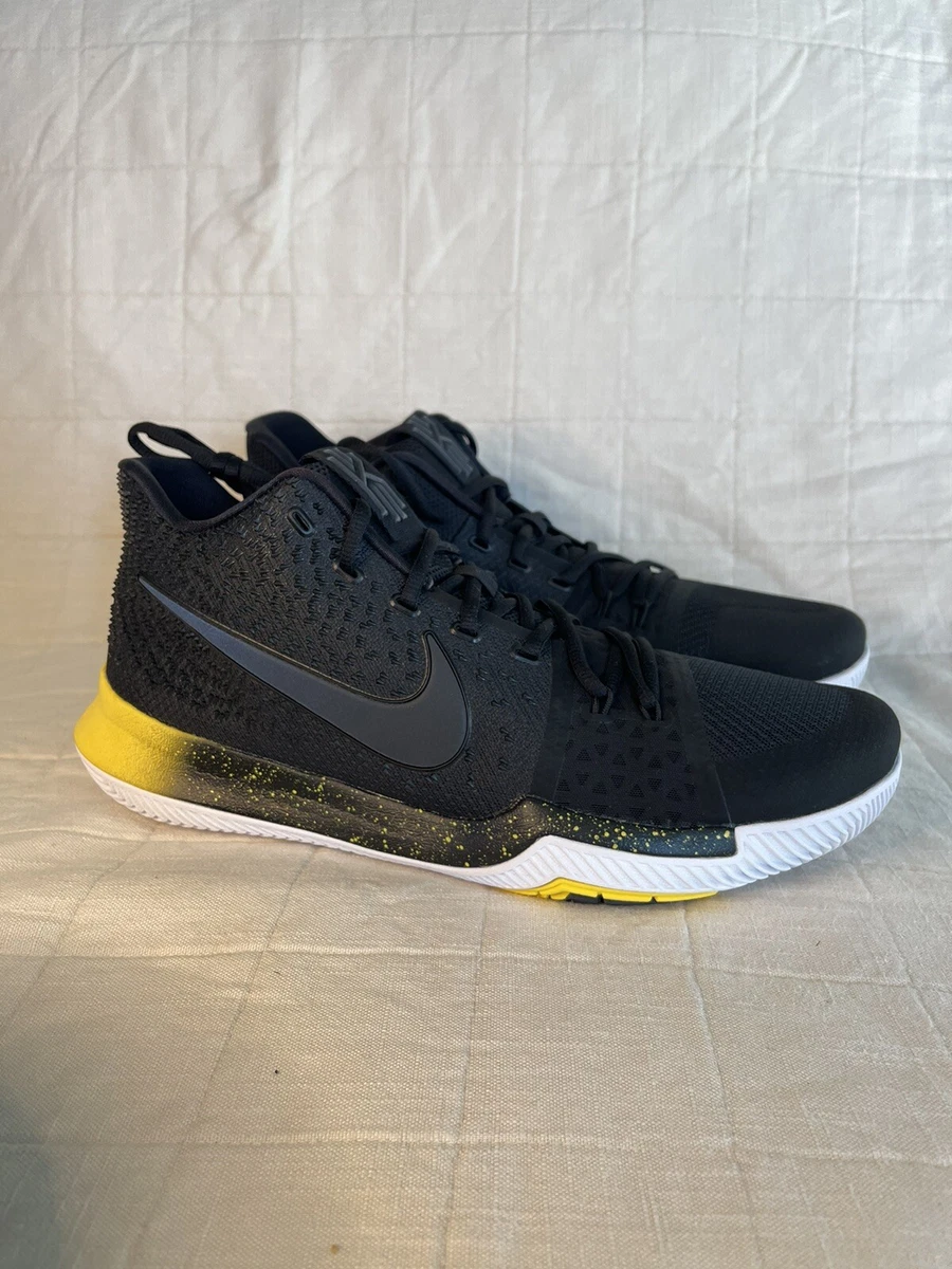 Nike Kyrie 3 Black Yellow US Men s Size 14 SKU 852395 901. 2017
